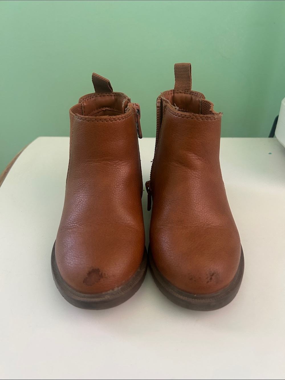 Cat & Jack Tan Brown Toddler Zip Booties